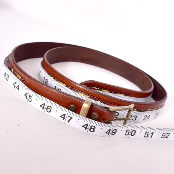 Women s Brown Belt With Aztec Design Size XL - Picture 5 of 7